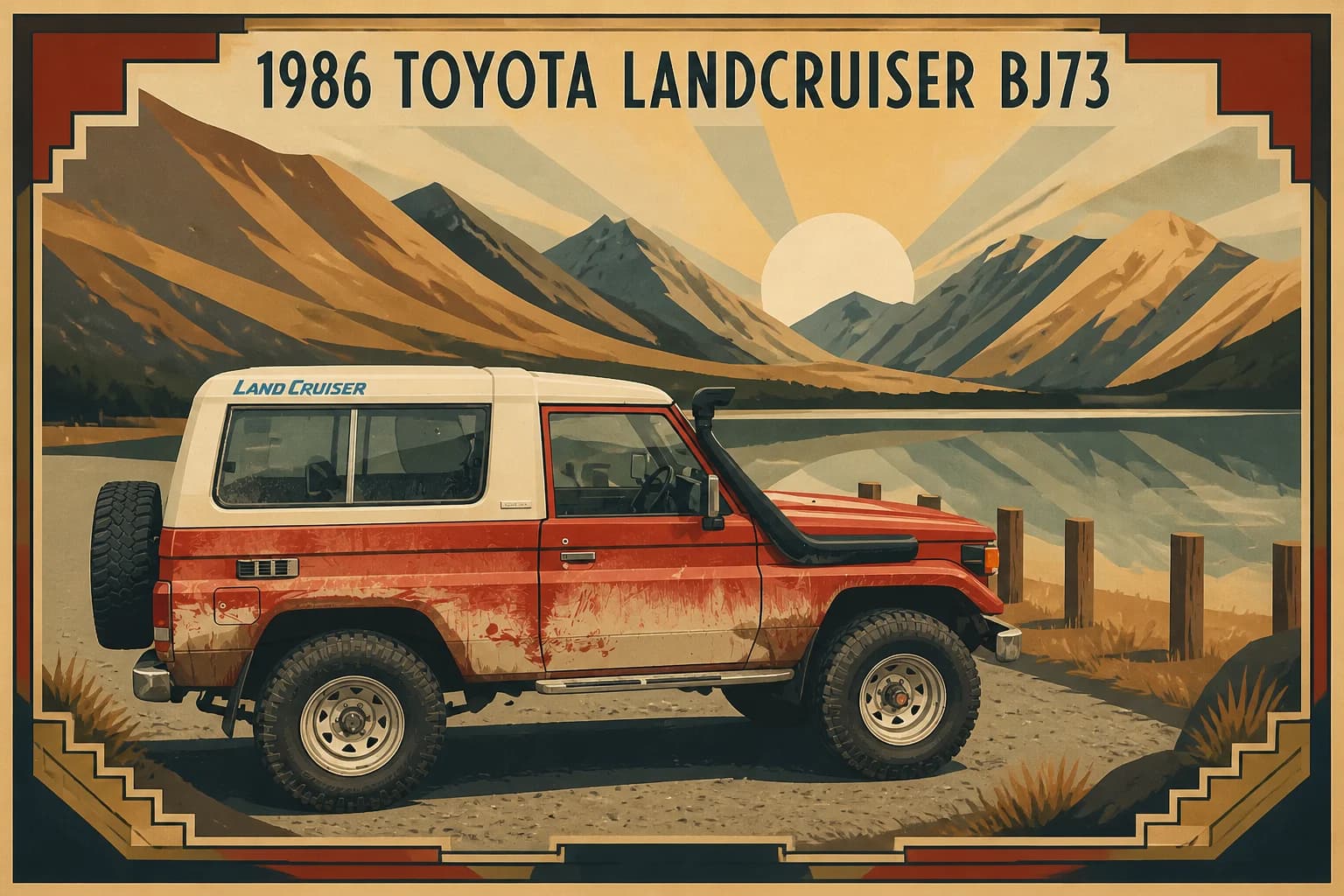 Art deco expedition print RidePop example